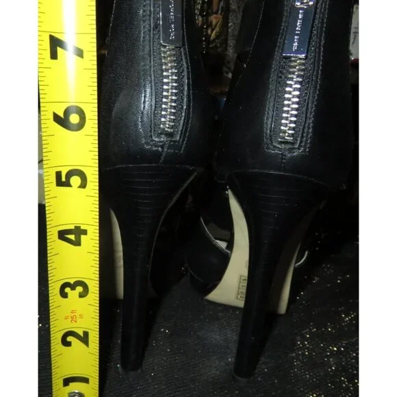 SOLD! Michael Kors Gisele Black Leather High Glossed Caged Platform Boots 8 - Picture 6 of 14